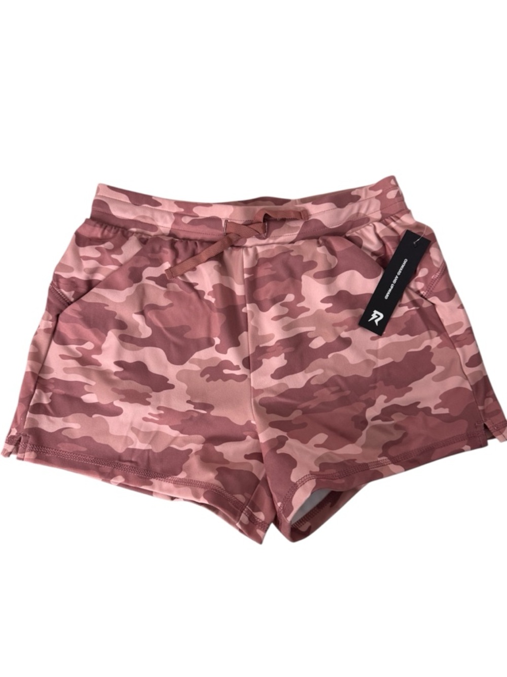 Onward Upward Runway Girls Pink Camo Drawstring Performance Shorts Large 10/12